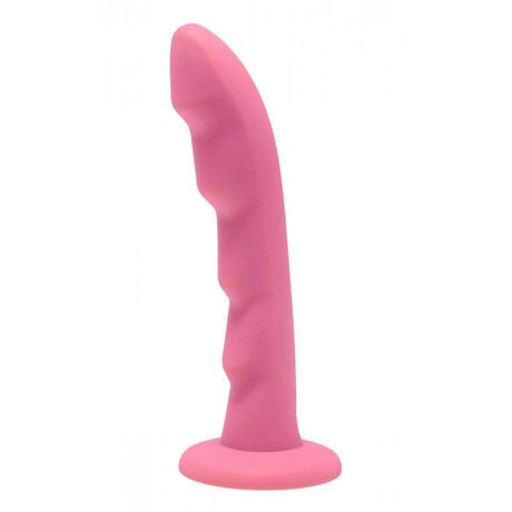 Ripples Silicone Textured Dildo - Pink