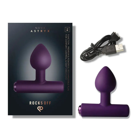 Rocks off Astryx Rechargeable Plug Purple - Save 20% - Anal Dildos United Kingdom Stoke-on-trent