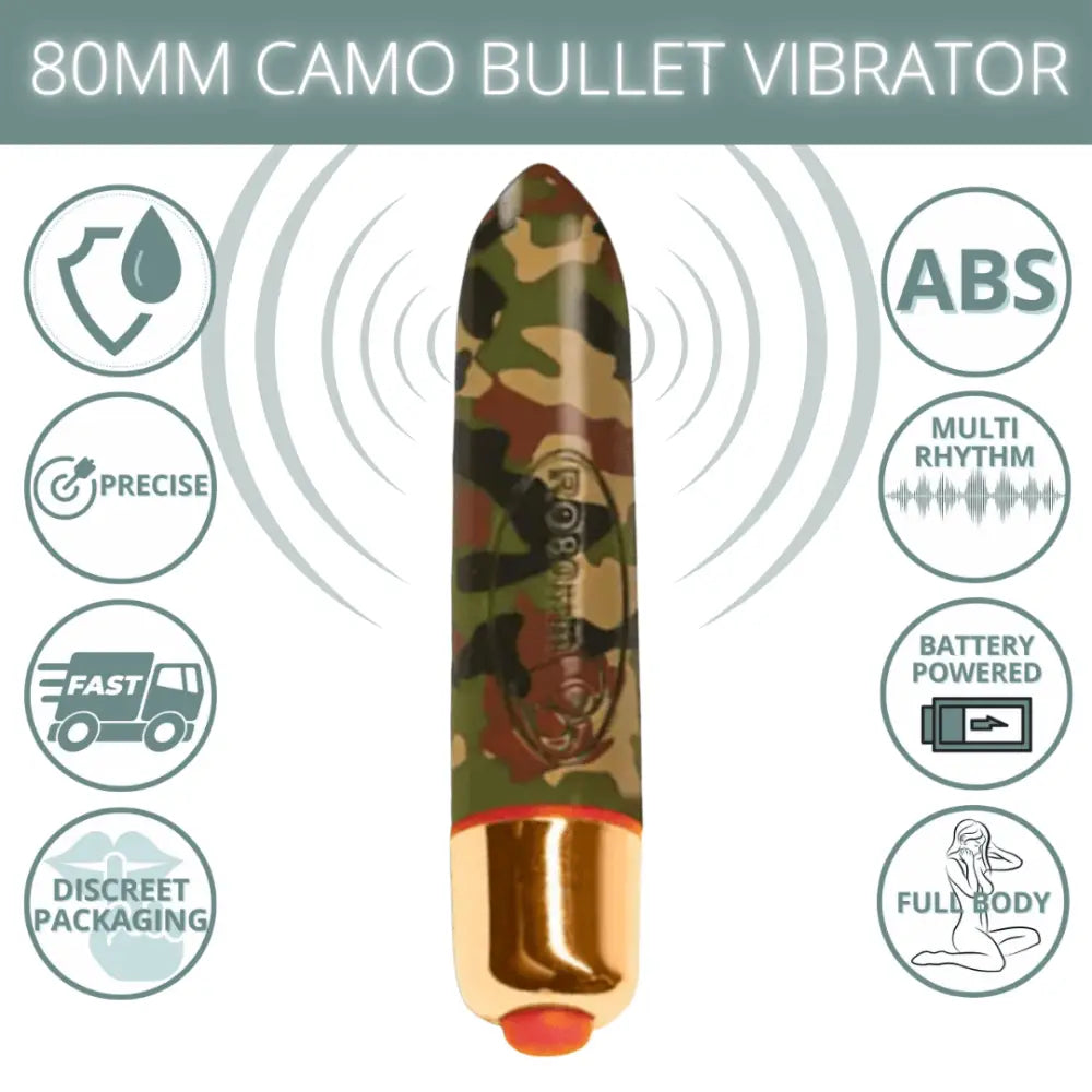Rocks Off: Camouflage 7 Mode Bullet Vibrator - Save 30% - Fast Shipping - United Kingdom Stoke-on-trent