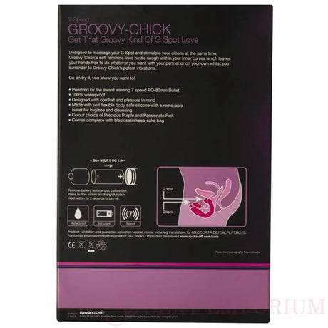 Rocks off Groovy Chick - Pink - Save 20% - off - Fast Shipping - Vibrator United Kingdom Stoke-on-trent