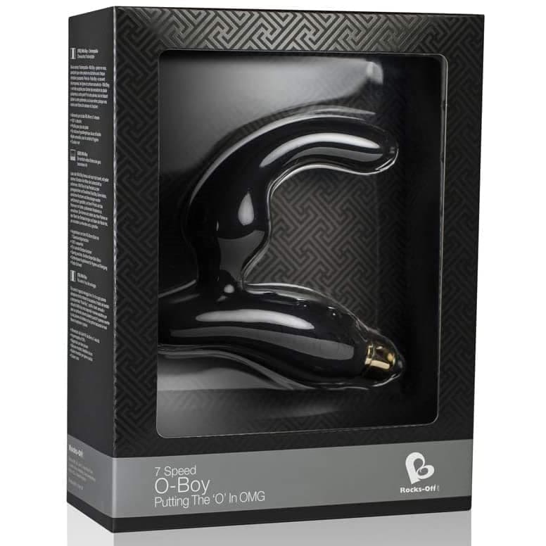 Rocks off O-boy 7 Male Prostate Massagers Black - Save 25% - Anal Dildos