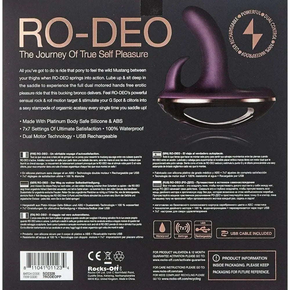 Rocks off Ro Deo Sit on Vibrator Sex Toy for Women - Save 25% - off Ro Deo on for - Fast Shipping - United Kingdom Stoke-on-trent