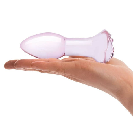 Rosebud Glass Butt Plug - Save 25% - Anal Dildos