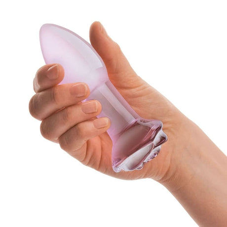 Rosebud Glass Butt Plug - Save 25% - Anal Dildos