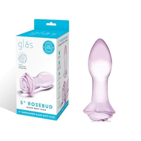 Rosebud Glass Butt Plug - Save 25% - Anal Dildos