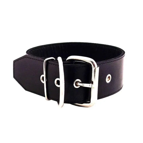 Rouge Garments 50mm Plain Black Leather Collar - Save 20% - Fast - Sale United Kingdom Stoke-on-trent