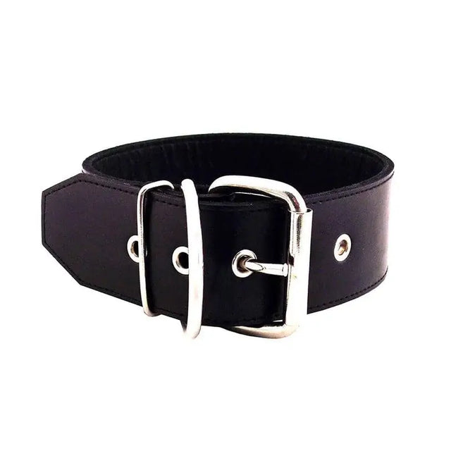 Rouge Garments 50mm Plain Black Leather Collar - Save 20% - Fast - Sale United Kingdom Stoke-on-trent