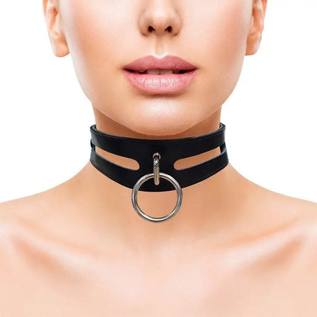 Rouge Garments Leather Fashion Bondage Collar Black - Save 25% - Fast Shipping - Sale United Kingdom Stoke-on-trent