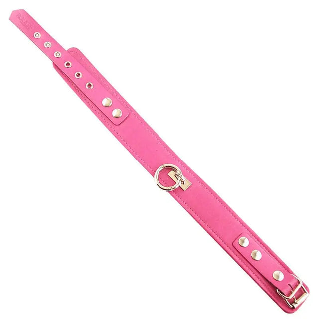 Rouge Garments Plain Pink Leather Collar - Save 30% - Fast Shipping - Sale United Kingdom Stoke-on-trent