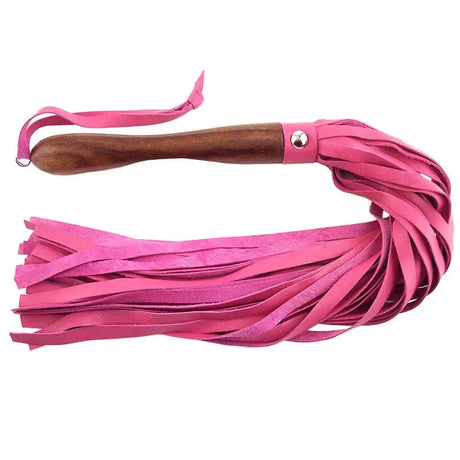 Rouge Garments Wooden Handled Pink Leather Flogger - Save 25% - Fast Shipping - Sale United Kingdom Stoke-on-trent