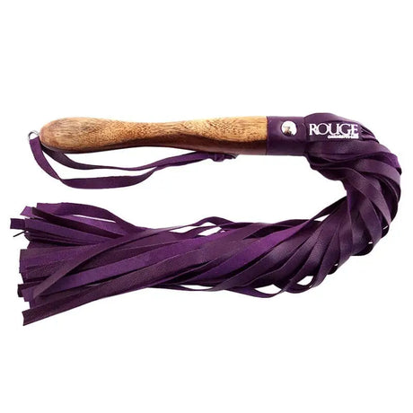Rouge Garments Wooden Handled Purple Leather Flogger - Save 25% - Fast Shipping - Sale United Kingdom Stoke-on-trent