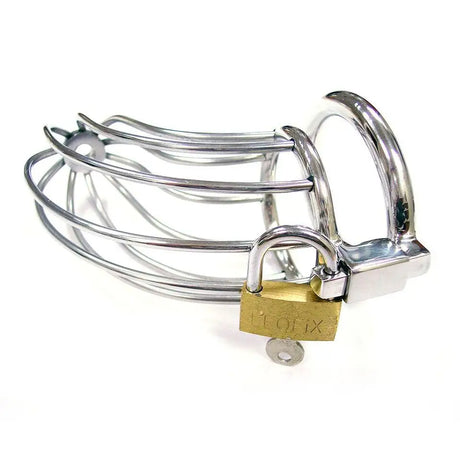 Rouge Stainless Steel Chasity Cock Cage with Padlock - Save 30% - with - Fast Shipping - Sale United Kingdom Stoke-on-trent