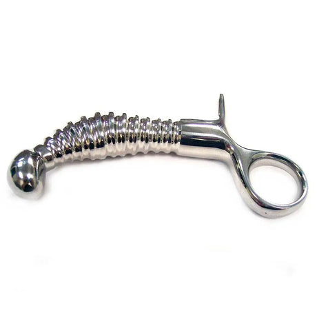 Rouge Stainless Steel Ribbed Anal Probe with Handle - Save 25% - with - Fast Shipping - Sale United Kingdom Stoke-on-trent