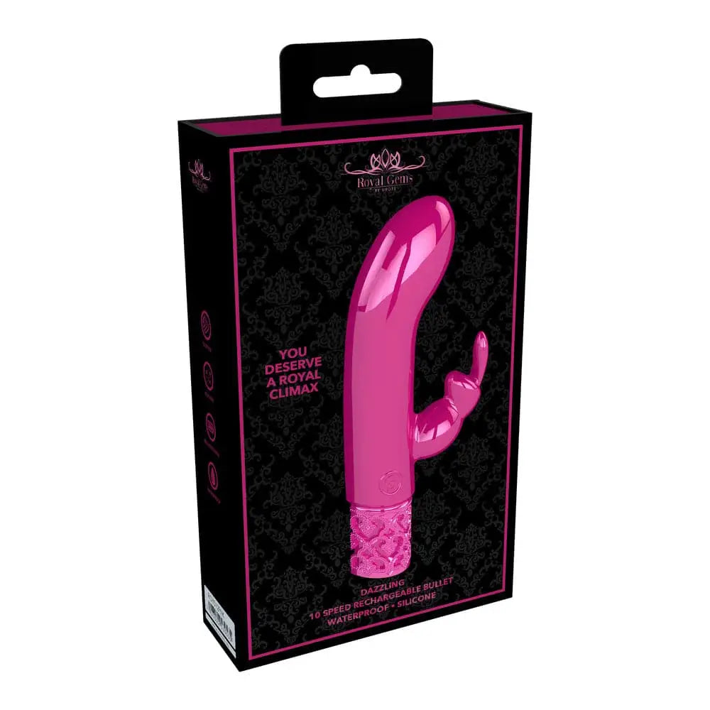 Royal Gems Dazzling Rechargeable Rabbit Bullet Pink - Save 30% - Fast Shipping - Vibrator United Kingdom Stoke-on-trent