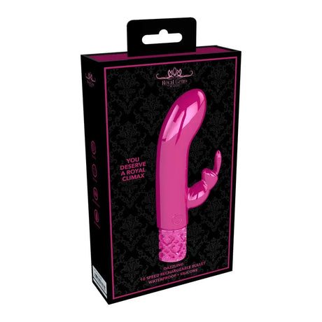 Royal Gems Dazzling Rechargeable Rabbit Bullet Pink - Save 30% - Fast Shipping - Vibrator United Kingdom Stoke-on-trent