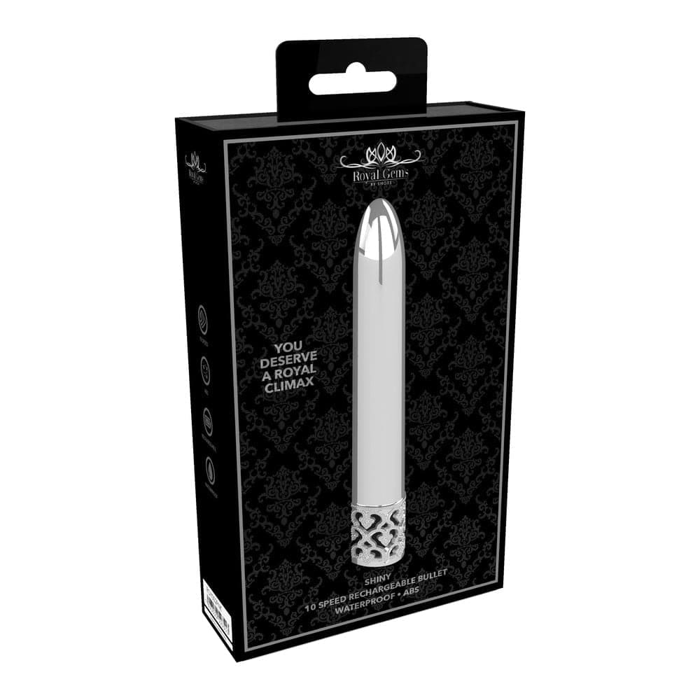 Royal Gems Shiny Rechargeable Bullet Silver - Save 25% - Vibrator