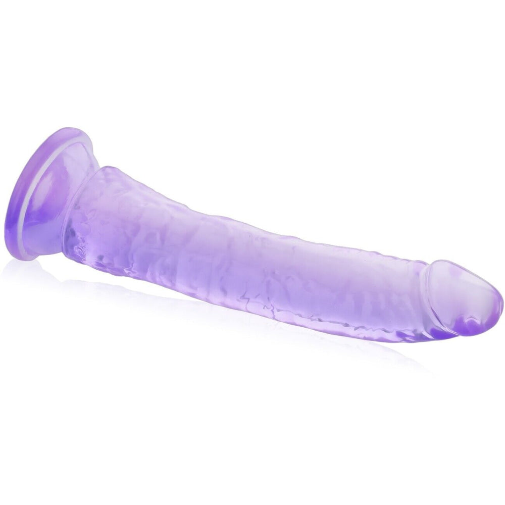8 Modfedd Slim Strap-On Dildo Purple