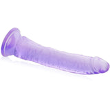 8-дюймовый тонкий фаллоимитатор фиолетового цвета со страпоном