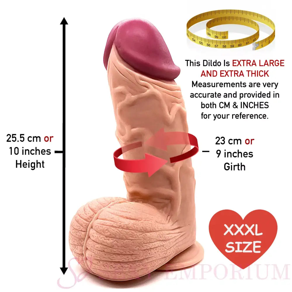 Satan x - Super Xl 10 Inch Suction Cup Dildo Flesh - Dildos - Save 15%