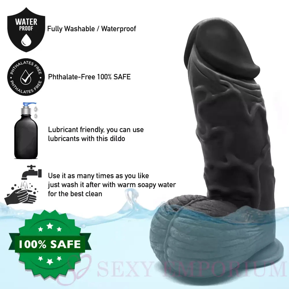 Satan x - Super Xl 10 Inch Suction Cup Dildo Black - Dildos - Save 15%