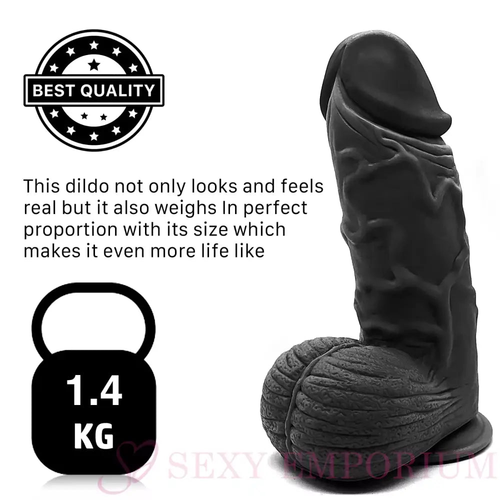 Satan x - Super Xl 10 Inch Suction Cup Dildo Black - Dildos - Save 15%