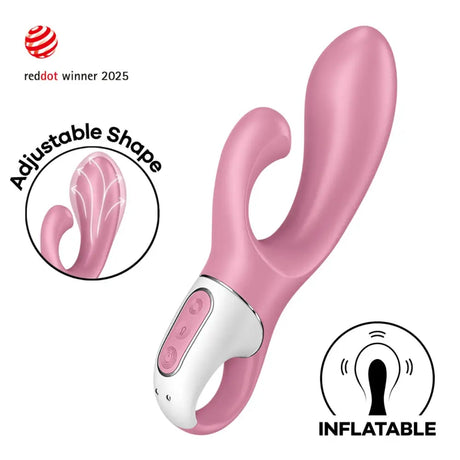 Satisfyer Air Pump Bunny 2 - Light Red - Save 10% - Fast Shipping - Vibrator United Kingdom Stoke-on-trent