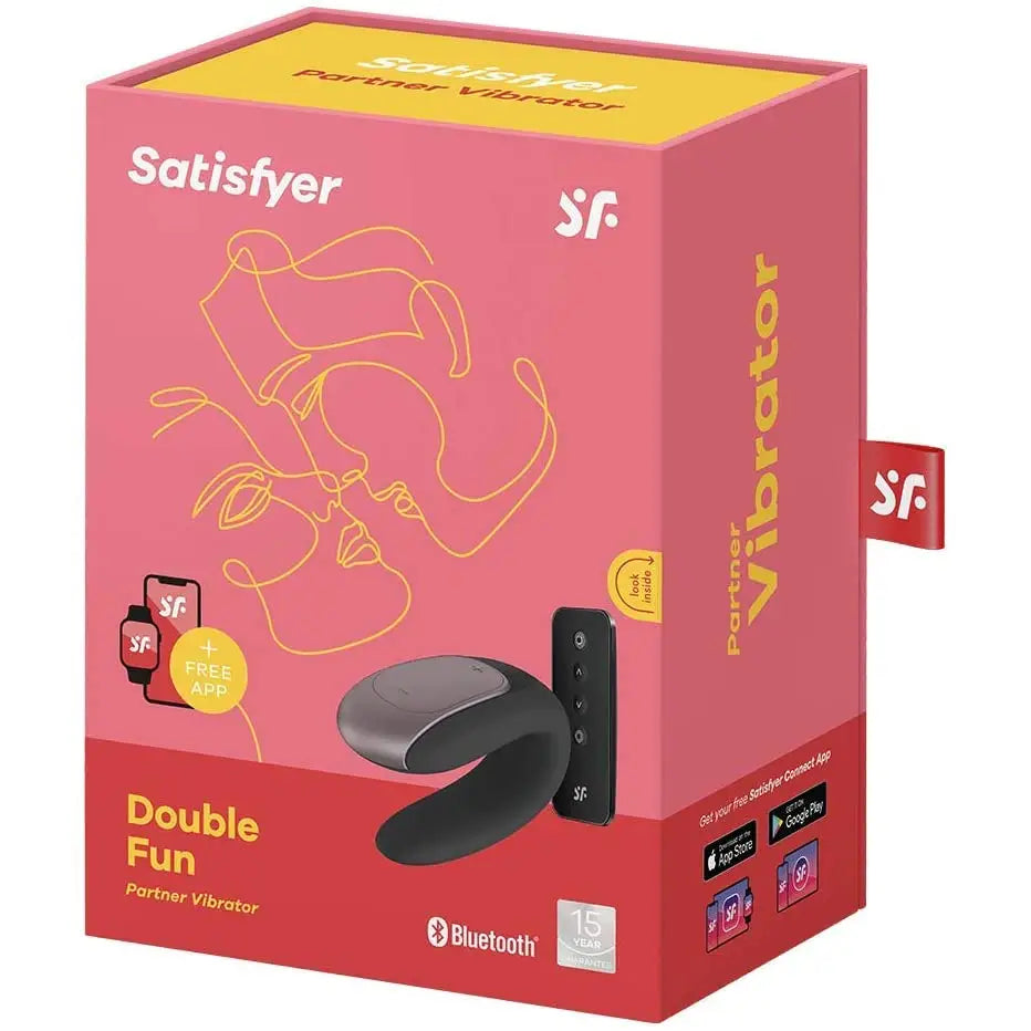Satisfyer App Enabled Double Fun - Black - Save 10% - Fast Shipping - Vibrator United Kingdom Stoke-on-trent