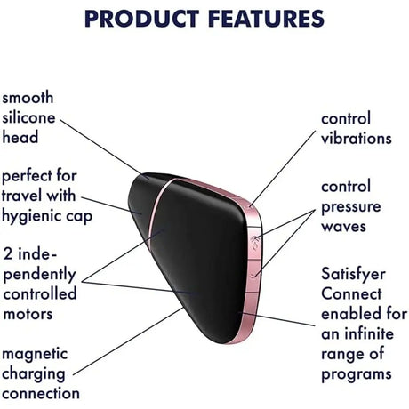 Satisfyer App Enabled Love Triangle Clit Massager Black - Save 25% - Fast - Sale United Kingdom Stoke-on-trent