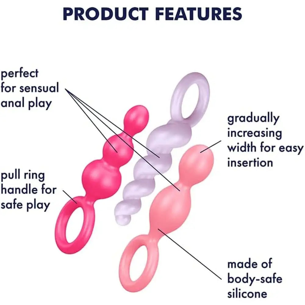 Satisfyer Booty Call Set of 3 Multicolour Anal Plugs - Save 30% - of - Fast Shipping - Sale United Kingdom Stoke-on-trent