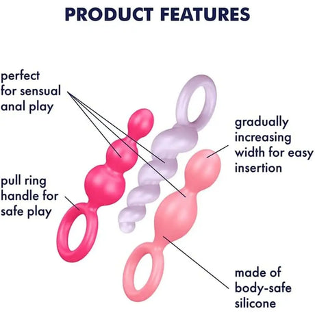 Satisfyer Booty Call Set of 3 Multicolour Anal Plugs - Save 30% - of - Fast Shipping - Sale United Kingdom Stoke-on-trent