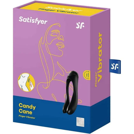 Satisfyer Candy Cane Finger Vibrator Black - Save 25% - Fast Shipping - Sale United Kingdom Stoke-on-trent