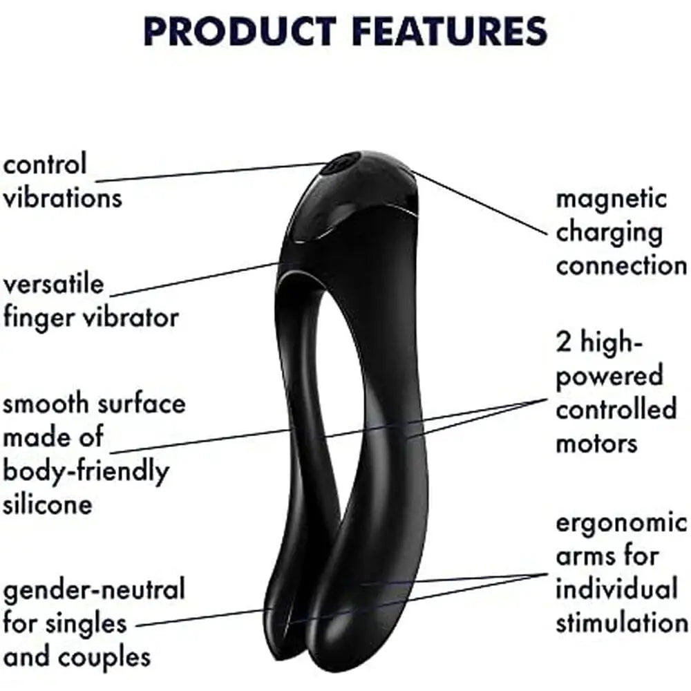 Satisfyer Candy Cane Finger Vibrator Black - Save 25% - Fast Shipping - Sale United Kingdom Stoke-on-trent