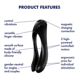 Tilfredsstiller Candy Cane Finger Vibrator Black