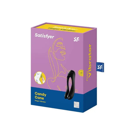 Satisfyer Candy Cane Finger Vibrator Black - Sex Toys - Save 25% - Fast Shipping - United Kingdom Stoke-on-trent
