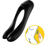 Tilfredsstiller Candy Cane Finger Vibrator Black