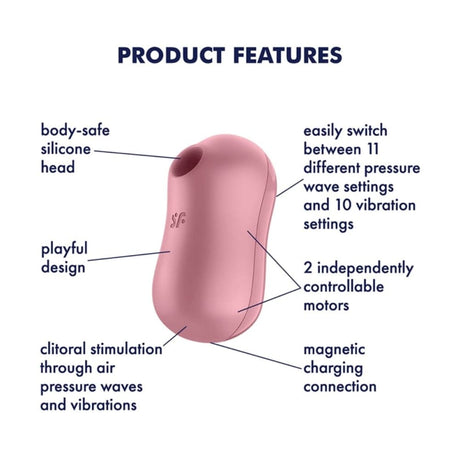Satisfyer Cotton Candy Air Pulse Vibrator Light Red - Sex Toys - Save 25%
