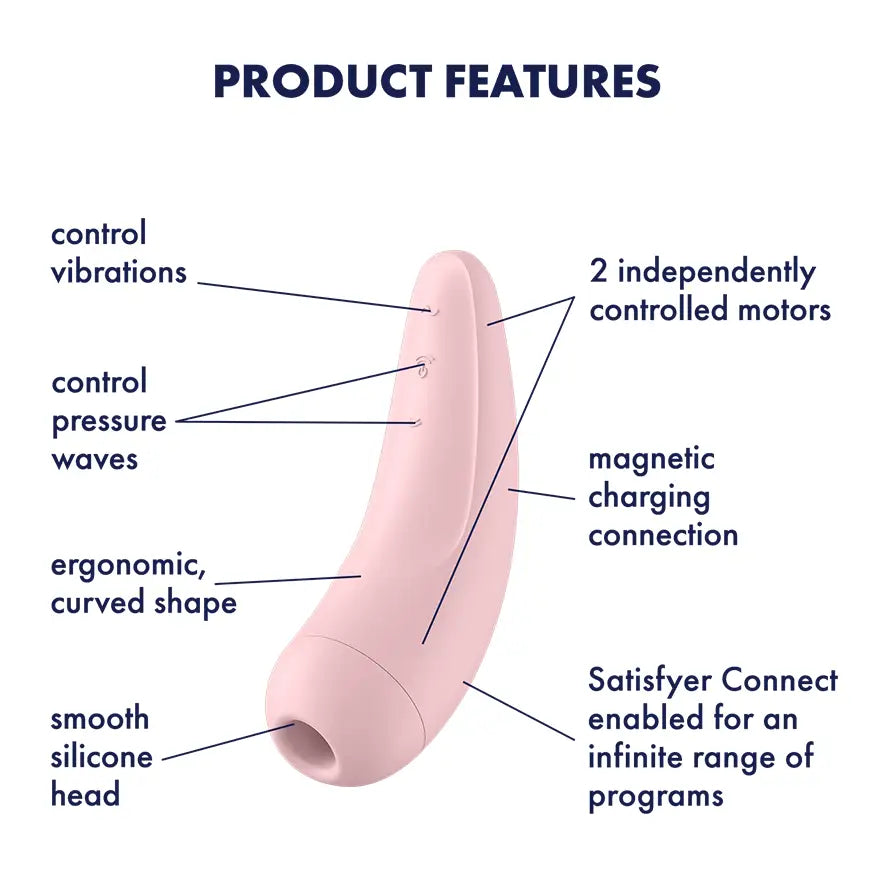 Satisfyer Curvy 2 + Stimulator Pink - Sex Toys - Save 30% - 2 + Fast Shipping - Vibrator United Kingdom Stoke-on-trent