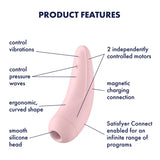 Satisfyer Curvy 2 + Stimulator Pink - Sex Toys - Save 30% - 2 + Fast Shipping - Vibrator United Kingdom Stoke-on-trent