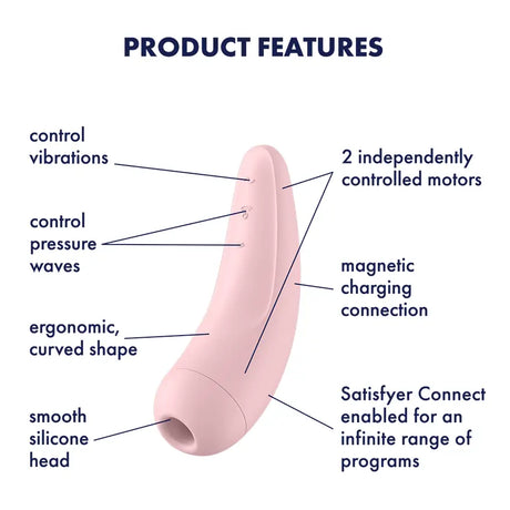 Satisfyer Curvy 2 + Stimulator Pink - Sex Toys - Save 30% - 2 + Fast Shipping - Vibrator United Kingdom Stoke-on-trent