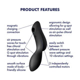Satisfyer Curvy Trinity 2 - Black - Save 5% - Black - Fast Shipping - Vibrator United Kingdom Stoke-on-trent