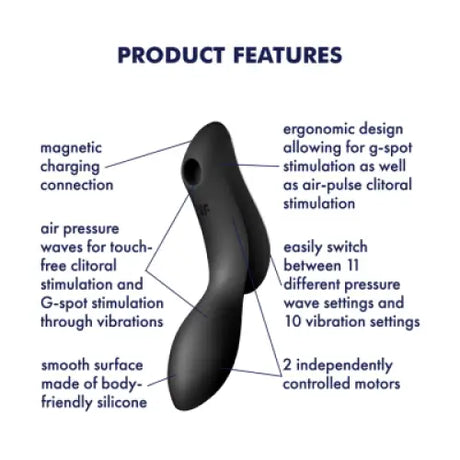 Satisfyer Curvy Trinity 2 - Black - Save 5% - Black - Fast Shipping - Vibrator United Kingdom Stoke-on-trent