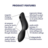 Satisfyer Curvy Trinity 2 Vibrator Black - Sex Toys - Save 30% - Fast Shipping - United Kingdom Stoke-on-trent
