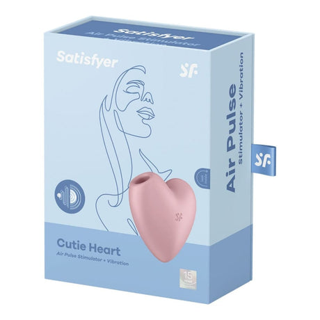 Satisfyer Cutie Heart Double Air Pulse Vibrator Light Red - Sex Toys - Save 20%