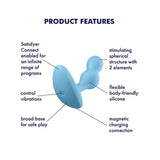 Satisfyer Deep Diver Connect App Vibrating Plug Blue - Sex Toys - Save 30% - Fast Shipping - Anal Vibrators United Kingdom Stoke-on-trent