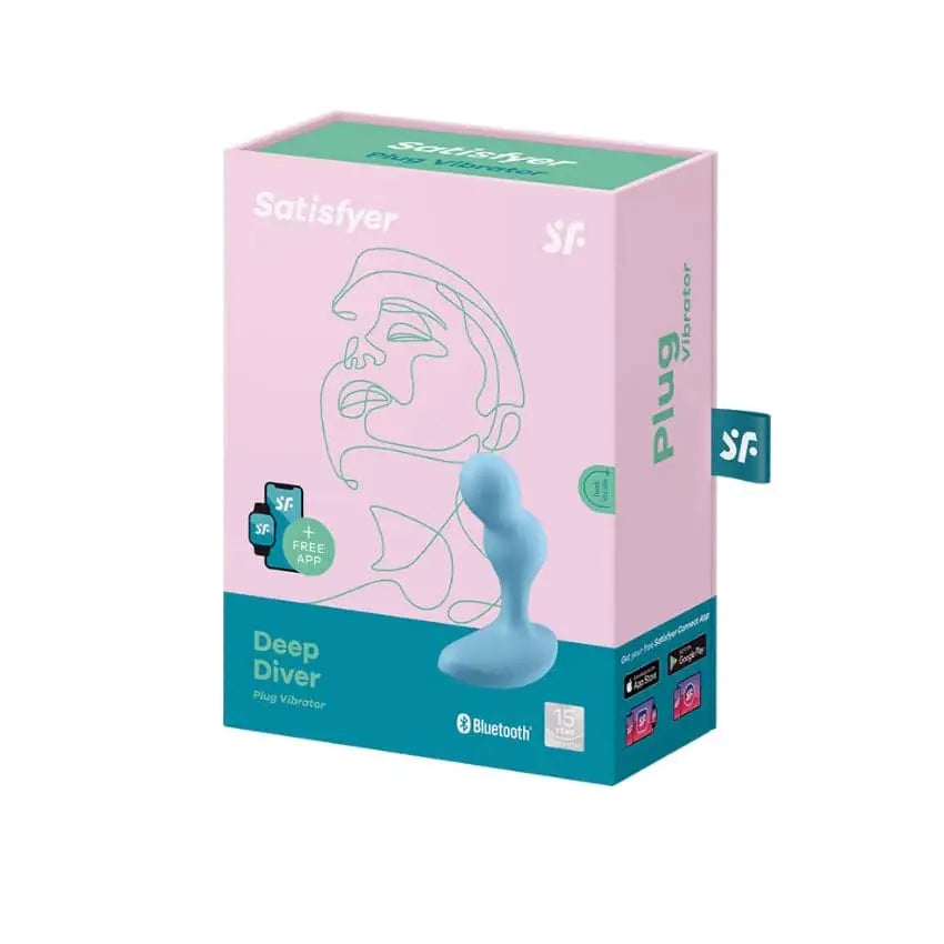 Satisfyer Deep Diver Connect App Vibrating Plug Blue - Sex Toys - Save 30% - Fast Shipping - Anal Vibrators United Kingdom Stoke-on-trent