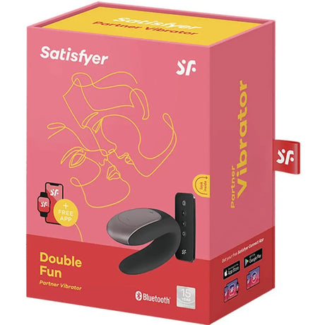 Satisfyer Double Fun Partner Vibrator Black - Sex Toys - Save 25% - Fast Shipping - United Kingdom Stoke-on-trent