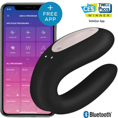Satisfyer Double Joy Vibrator Black - Sex Toys - Save 25% - Fast Shipping - United Kingdom Stoke-on-trent