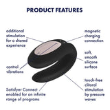 Satisfyer Double Joy Vibrator Black - Sex Toys - Save 25% - Fast Shipping - United Kingdom Stoke-on-trent