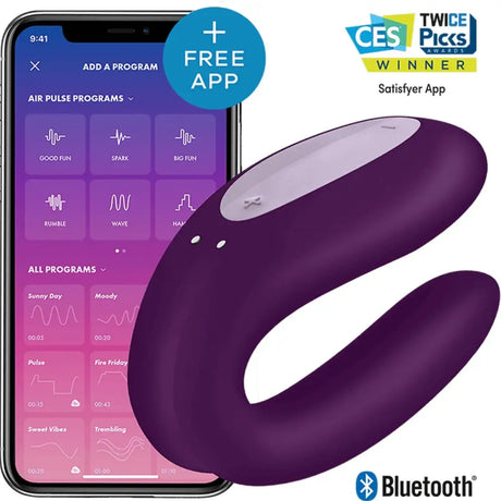 Satisfyer Double Joy Vibrator Violet - Sex Toys - Save 30% - Fast Shipping - United Kingdom Stoke-on-trent