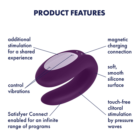 Satisfyer Double Joy Vibrator Violet - Sex Toys - Save 30%
